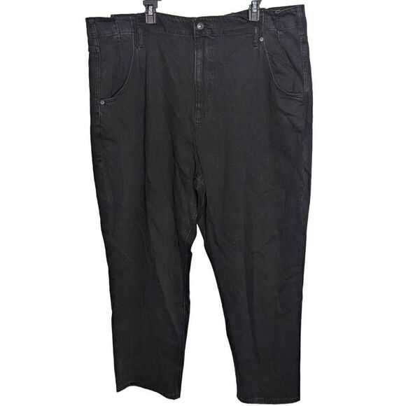 American Eagle Mom Jeans Pleated Front Black Plus Size 24 - Picture 1 of 6